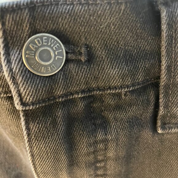 Madewell Step Hem‎ Jean Skirt Washed Black Distressed Denim Preppy Mini Size 30 - Picture 5 of 8
